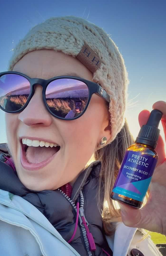 Pretty Athletic recovery boost face oil for runners, triathletes, female athletes