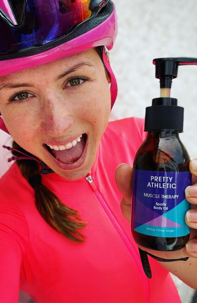 Pretty Athletic Sports Body Oil with Arnica and Ginger for runners, athletes, triathletes, gym 